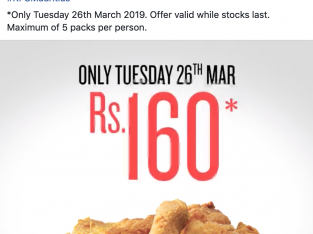 KFC Crazy Offer 26 March 19 only