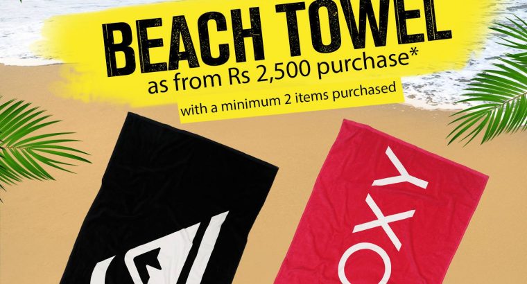Quicksilver Mauritius –  FREE Quiksilver/Roxy beach towel as from Rs 2,500 purchase