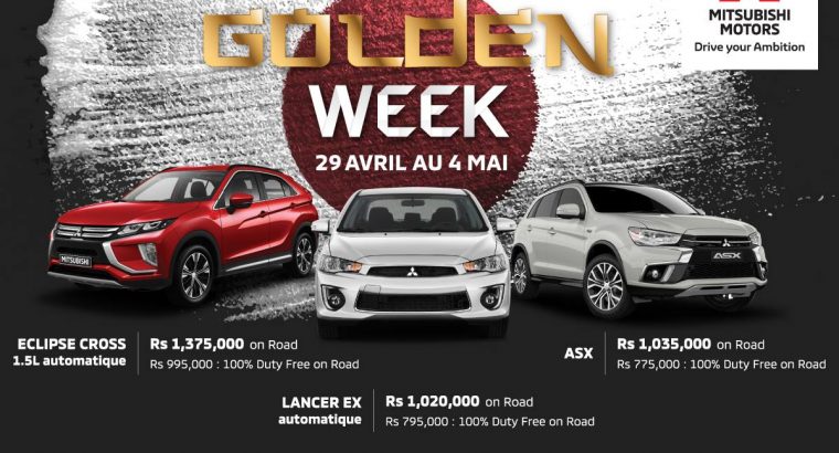 Mitsubishi Mauritius – Des Golden Deals du 29 avril au 4 mai à Pailles