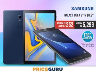 PriceGuru – Samsung Galaxy Tab A 7″ & 10,5″  as from Rs 5,299