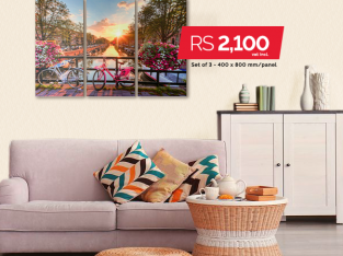 Lovely Home – Set of 3 Amsterdam Canvas Wall Paintings Rs 2,100
