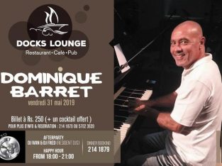 Docks Lounge – DOMINIQUE BARRET EN LIVE + Happy Hour drinks at Rs100