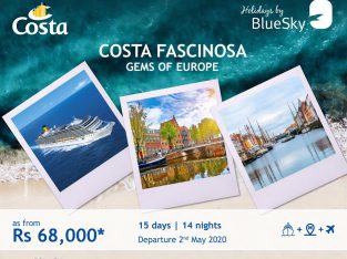 BlueSky – Costa Fascinosa – Pour 15 jours/14 nuits à partir de Rs 68,000