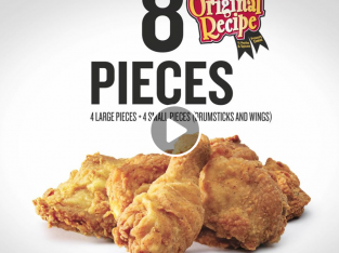 KFC Maurice – 4 large and 4 small (Drumsticks and Wings) for Rs 235* only