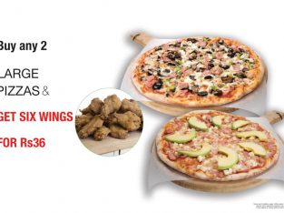 Pizza Burger Perfect Mauritius – Buy any 2 large pizzas and get 6 wings for Rs 36 only