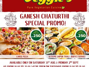 Veggie’s Ganesh Chaturthi Promo – Large Pizza Rs250