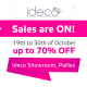 ideco – 15% to 70% discount until stock lasts.