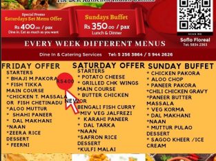 Namaste Restaurant – Eat as Much as you Want#Unlimited Buffet as from Rs350