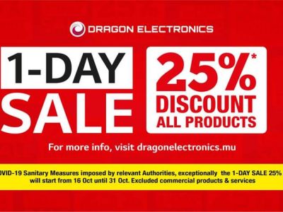 Only at Dragon Electronics 1-DAY SALE 25%* Discount on ALL Products!