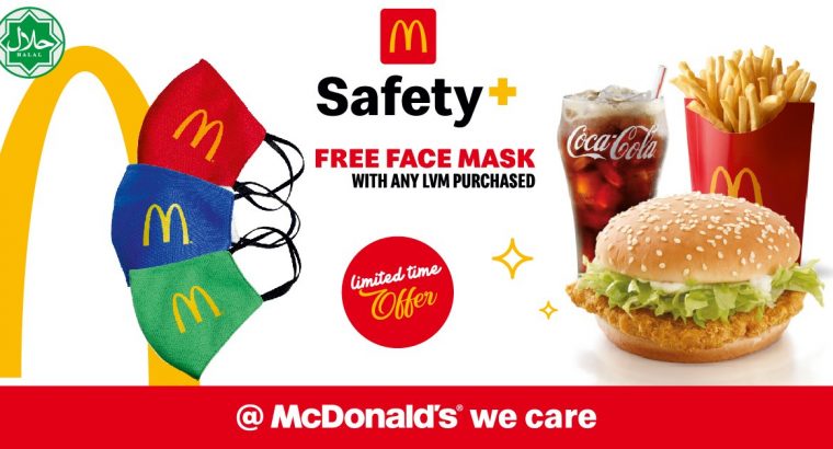 McDonald’s Mauritius  – Buy any 1 of our Large Value Meals and get a Face Mask