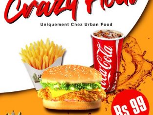 URBAN FOOD MAKER – Rs99 ONLY Our Crispy Chicken Burger, Chips & Drink* Meal