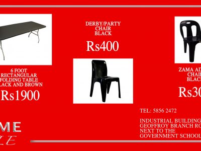 Home Style Mauritius  – ZAMA ADULT CHAIRS BLACK ONLY Rs300.