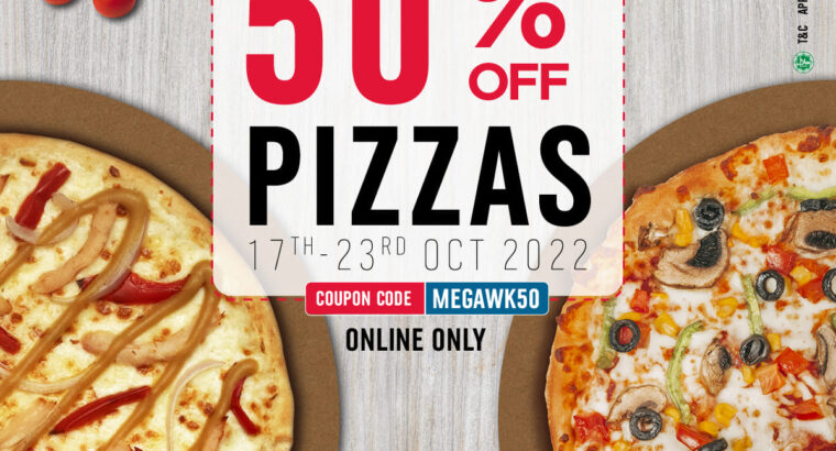 Domino’s Pizza Mauritius Megaweek – 50%